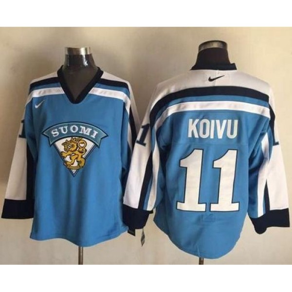 Canadiens #11 Saku Koivu Light Blue Nike Throwback Stitched Jersey