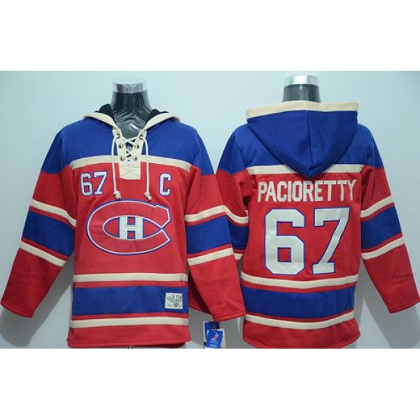 Canadiens #67 Max Pacioretty Red Sawyer Hooded Sweatshirt Stitched Jersey