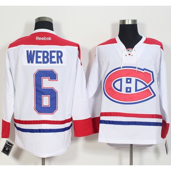 Canadiens #6 Shea Weber White Stitched Jersey