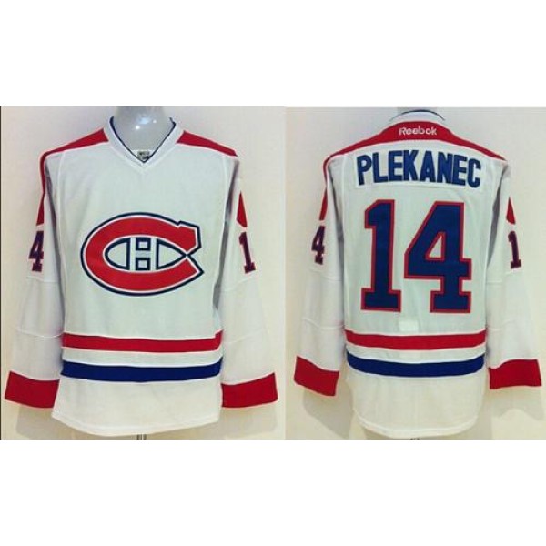Canadiens #14 Tomas Plekanec Stitched White Jersey