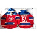 Canadiens #51 David Desharnais Red Sawyer Hooded Sweatshirt Stitched Jersey