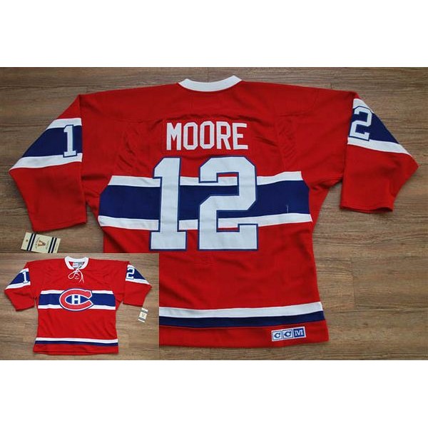 Canadiens #12 Dominic Moore Stitched Red CH CCM Throwback Jersey