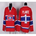 Canadiens #1 Jacques Plante Red CH CCM Throwback Stitched Jersey