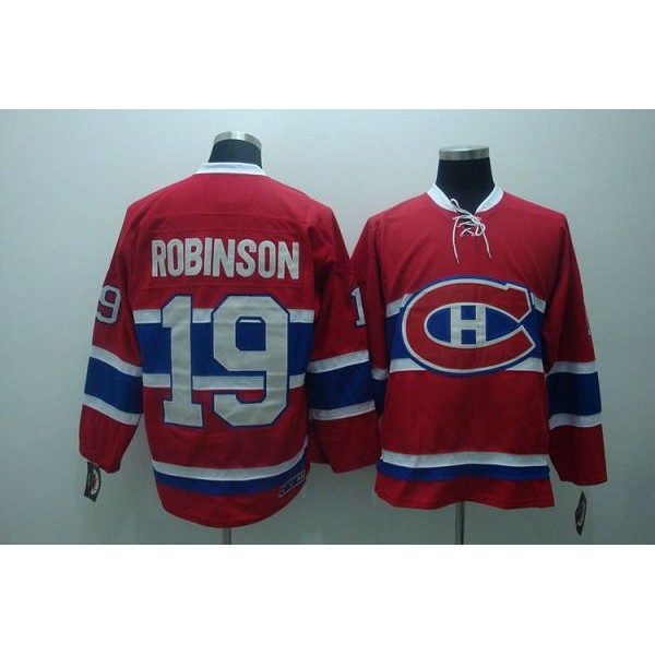 Canadiens #19 Larry Robinson Stitched Red CH CCM Throwback Jersey