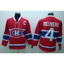 Canadiens #4 Jean Beliveau Stitched Red CH CCM Throwback Jersey