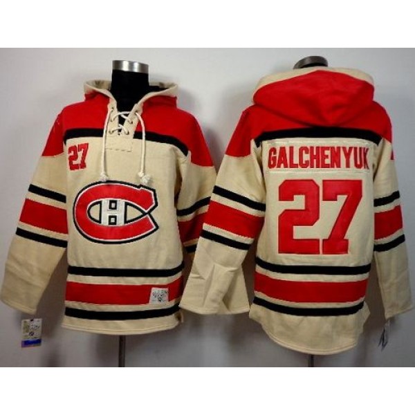 Canadiens #27 Alex Galchenyuk Cream Sawyer Hooded Sweatshirt Stitched Jersey