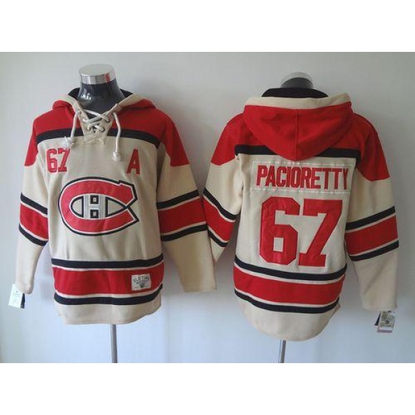 Canadiens #67 Max Pacioretty Cream Sawyer Hooded Sweatshirt Stitched Jersey