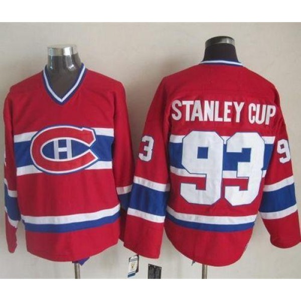 Canadiens #93 Stanley Cup Red CCM Throwback Stitched Jersey