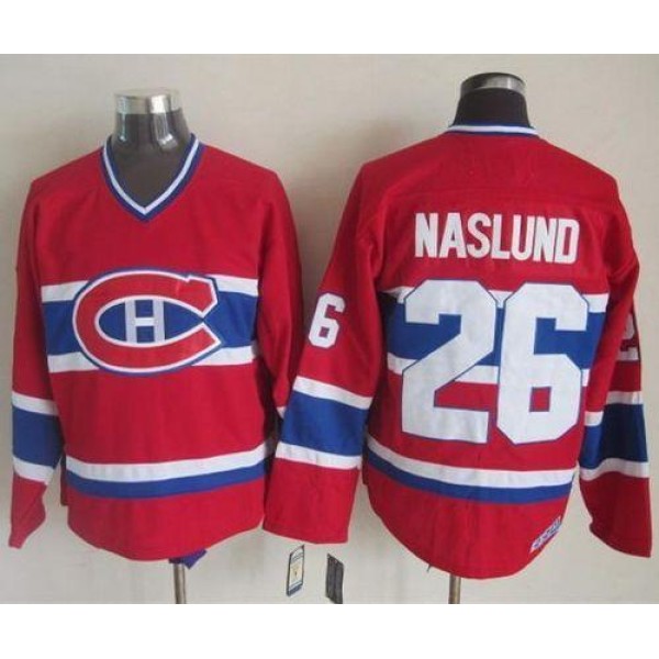 Canadiens #26 Mats Naslund Red CCM Throwback Stitched Jersey