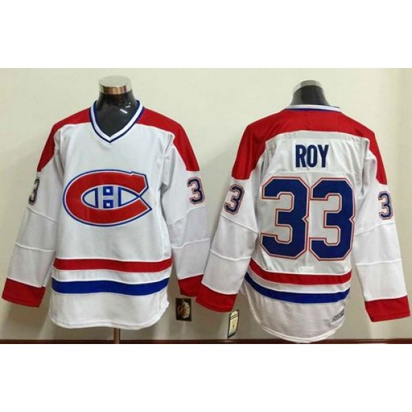 Canadiens #33 Patrick Roy White Stitched Jersey