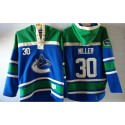 Canucks #30 Ryan Miller Blue Sawyer Hooded Sweatshirt Stitched Jersey