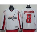 Capitals #8 Alex Ovechkin White Stitched Jersey