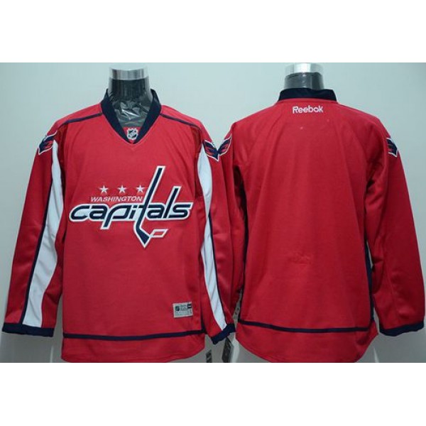 Capitals Blank Stitched Red Jersey