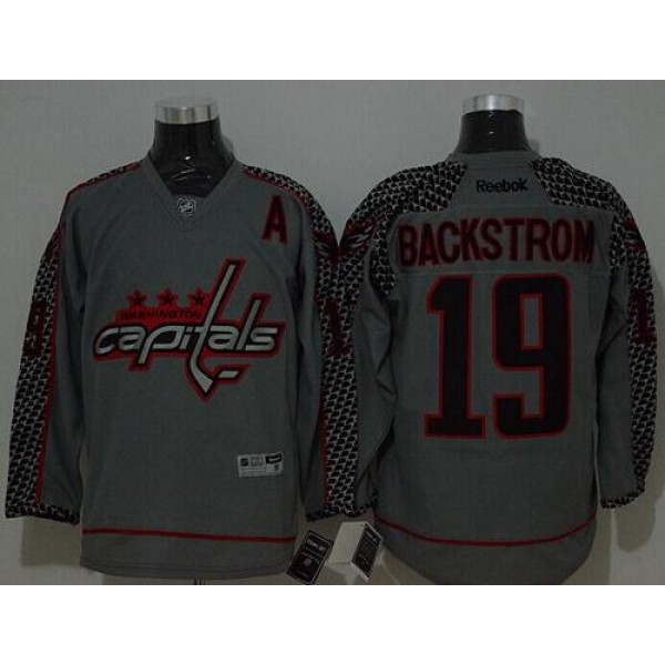 Capitals #19 Nicklas Backstrom Charcoal Cross Check Fashion Stitched Jersey