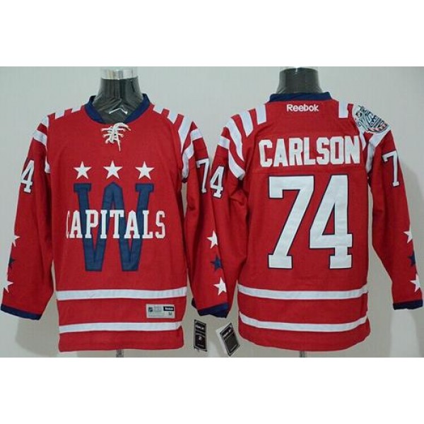 Capitals #74 John Carlson 2015 Winter Classic Red Stitched Jersey