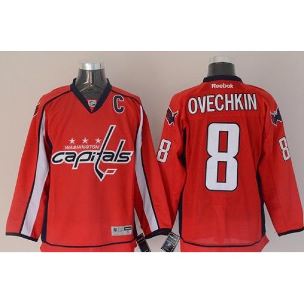 Capitals #8 Alex Ovechkin Red Stitched Jersey