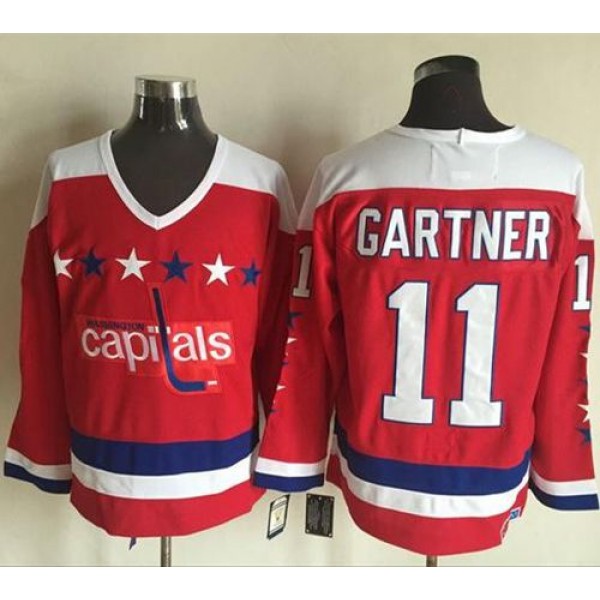 Capitals #11 Mike Gartner Red Alternate CCM Throwback Stitched Jersey