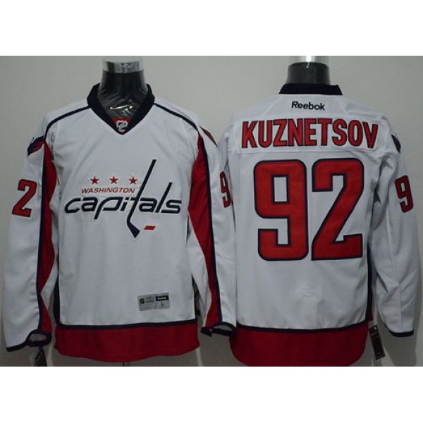 Capitals #92 Evgeny Kuznetsov White Stitched Jersey