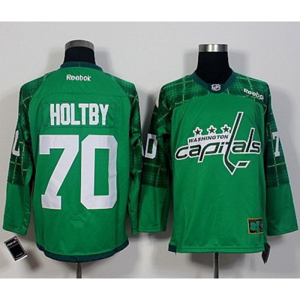 Capitals #70 Braden Holtby Green St. Patrick's Day New Stitched Jersey