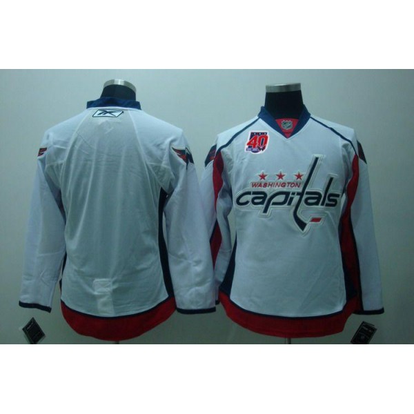 Capitals Blank White 40th Anniversary Stitched Jersey