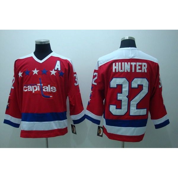 Capitals #32 Hunter Stitched CCM Throwback Red Jersey