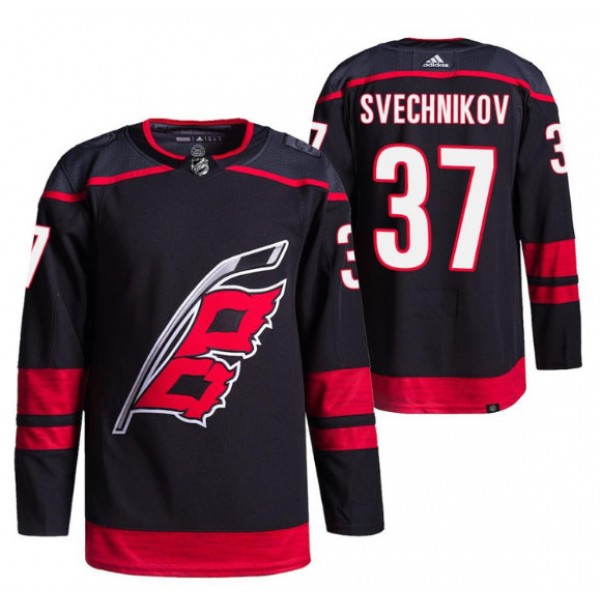Carolina Hurricanes #37 Andrei Svechnikov Black Breakaway Alternate Pro Stitched Jersey