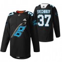 Carolina Hurricanes #37 Andrei Svechnikov 2022 Black Warm-Up Stitched Jersey