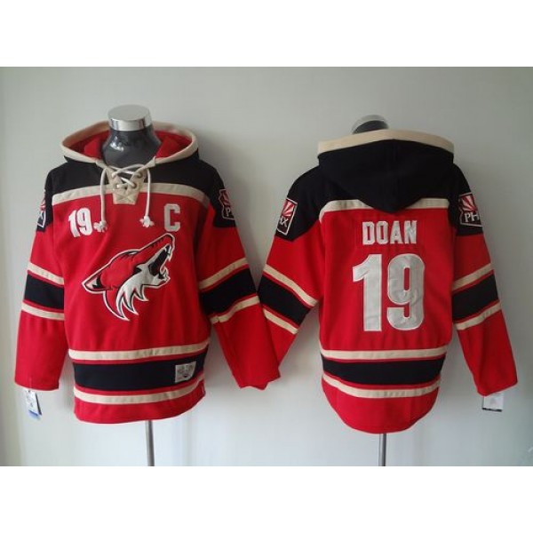 Coyotes #19 Shane Doan Red Sawyer Hooded Sweatshirt Stitched Jersey