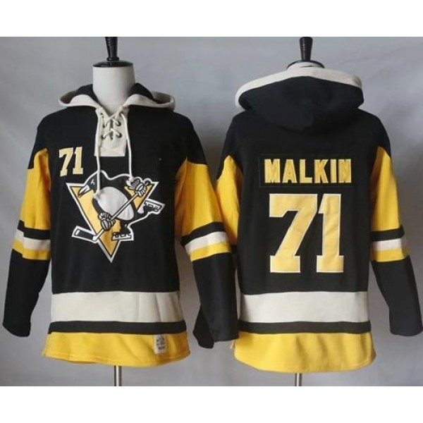 Pittsburgh Penguins Custom Black Alternate Sawyer Hooded Sweatshirt Stitched Jersey