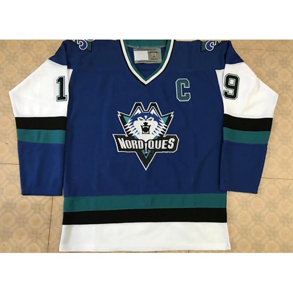 Quebec Nordiques Custom Blue Stitched Jersey