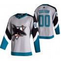 San Jose Sharks Custom Name Number Size 2021 White NHL Stitched Jersey