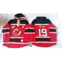 Devils #19 Travis Zajac Red Sawyer Hooded Sweatshirt Stitched Jersey