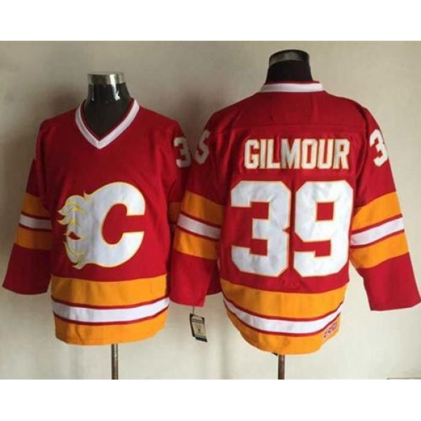 Flames #39 Doug Gilmour Red CCM Throwback Stitched Jersey