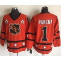 Flyers #1 Bernie Parent Orange All Star CCM Throwback Stitched Jersey