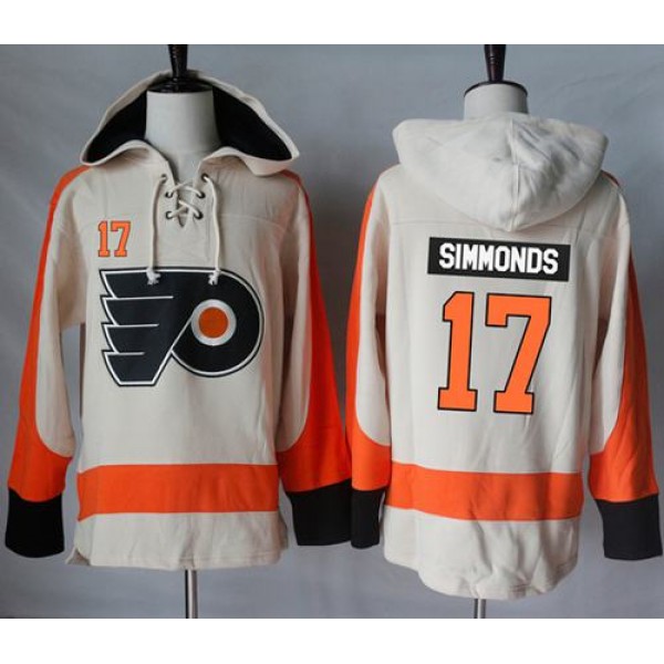 Flyers #17 Wayne Simmonds Cream Sawyer Hooded Sweatshirt Stitched Jersey