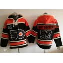 Flyers #53 Shayne Gostisbehere Black Sawyer Hooded Sweatshirt Stitched Jersey