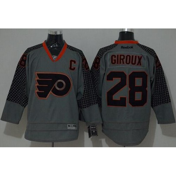 Flyers #28 Claude Giroux Charcoal Cross Check Fashion Stitched Jersey