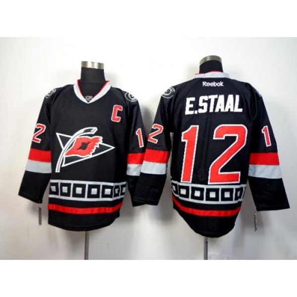 Hurricanes #12 Eric Staal Black Third Stitched Jersey