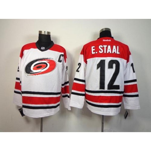 Hurricanes #12 Eric Staal White Stitched Jersey