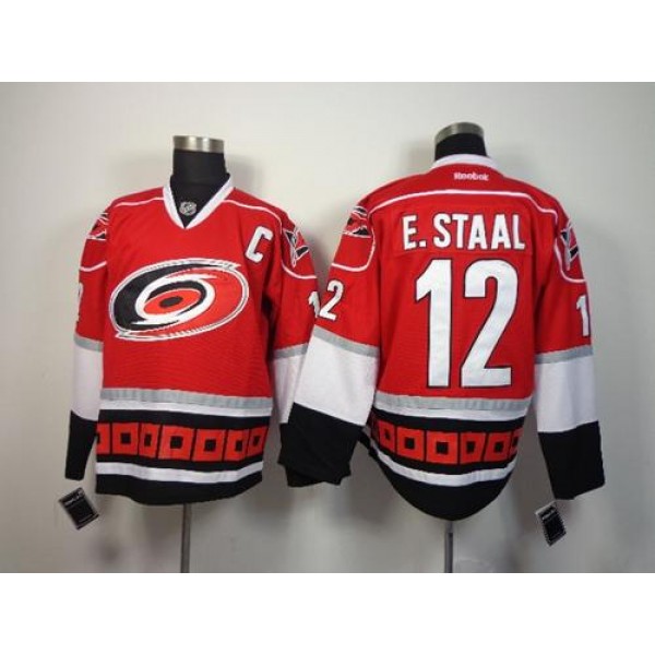Hurricanes #12 Eric Staal Red Stitched Jersey