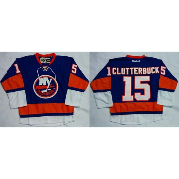 Islanders #15 Cal Clutterbuck Baby Blue Home Stitched Jersey