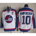 Jets #10 Dale Hawerchuk White Blue CCM Throwback Stitched Jersey