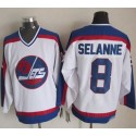 Jets #8 Teemu Selanne White Blue CCM Throwback Stitched Jersey
