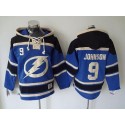 Lightning #9 Tyler Johnson Blue Sawyer Hooded Sweatshirt Stitched Jersey