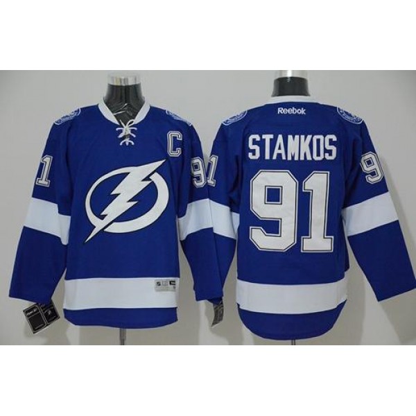 Lightning #91 Steven Stamkos Blue Stitched Jersey