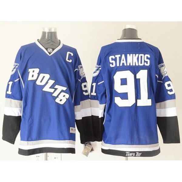 Lightning #91 Steven Stamkos Blue Third Stitched Jersey