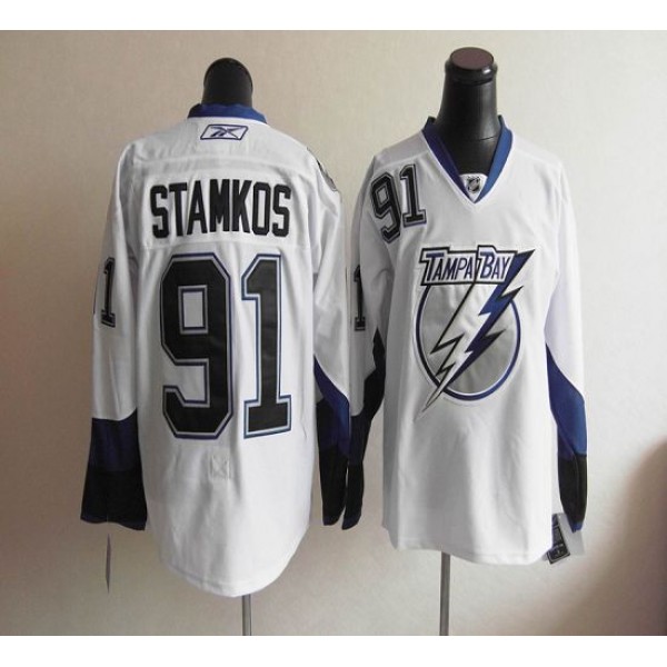 Lightning #91 Steven Stamkos White Stitched Jersey