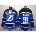 Lightning #91 Steven Stamkos Blue Sawyer Hooded Sweatshirt Stitched Jersey