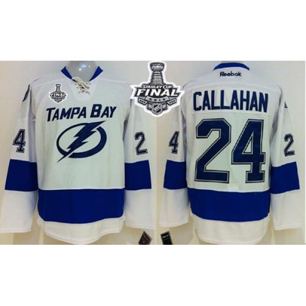 Lightning #24 Ryan Callahan White 2015 Stanley Cup Stitched Jersey
