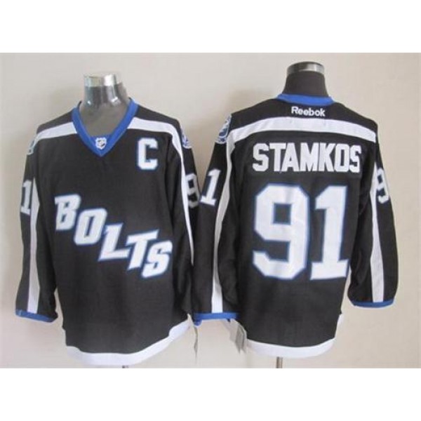 Lightning #91 Steven Stamkos Black Third Stitched Jersey